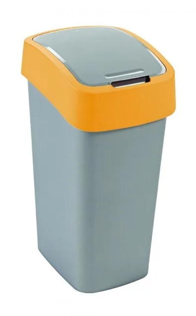 CURVER odpadkový koš, FLIP BIN, stříbrný / žlutý, 45l