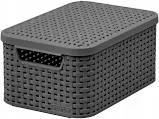 CURVER RATTAN Úložný box Style s víkem - 7 l šedý