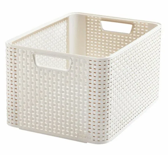 CURVER Úložný box RATTAN Style2 L krémový