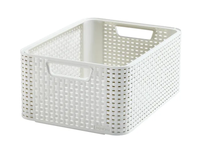 Curver Úložný box Rattan Style2 M 1 ks krémový