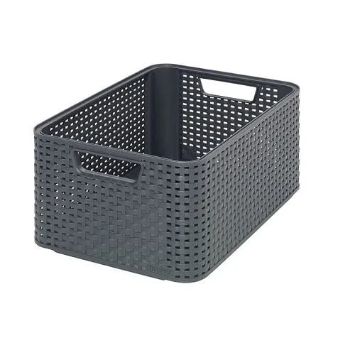 CURVER Úložný box RATTAN Style2 M tmavě šedý