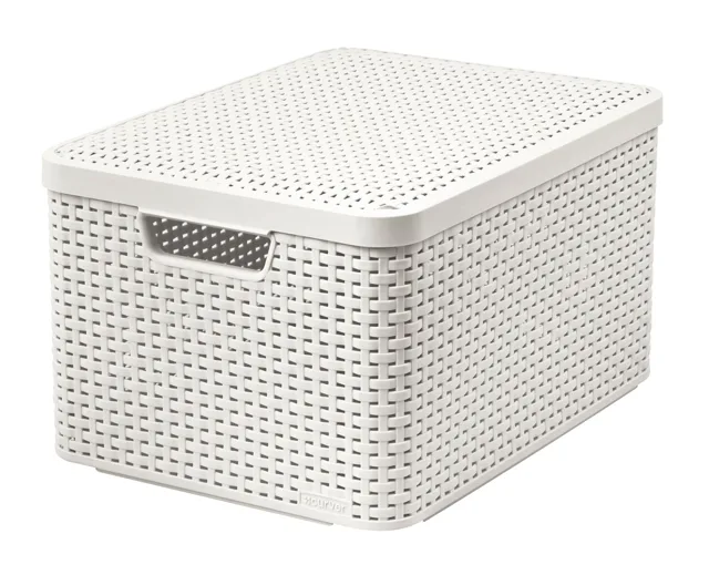 Curver Úložný box Rattan Style2 s víkem M 1 ks krémový