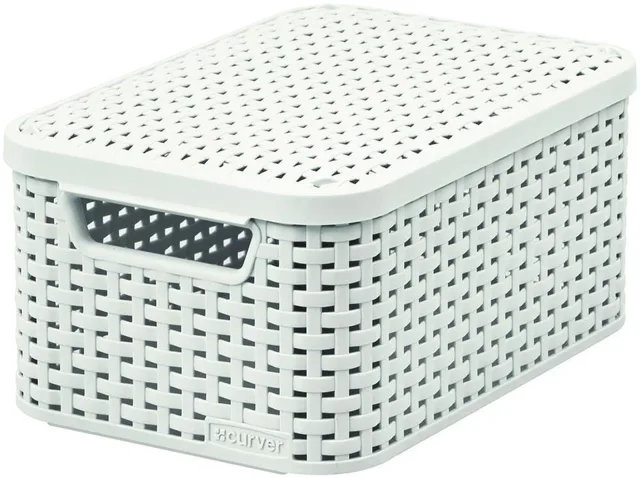 CURVER Úložný box RATTAN Style2 s víkem M - krémový