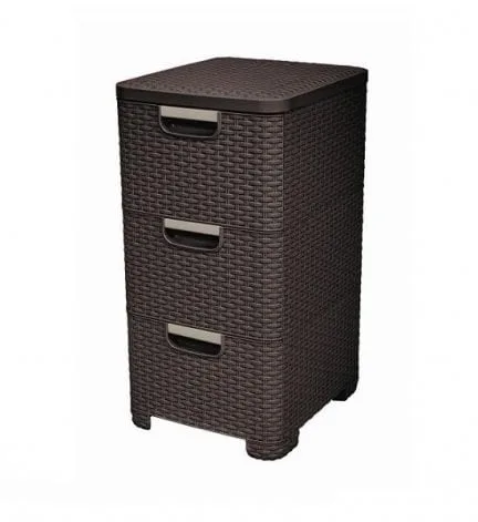 CURVER Zásuvka 3x 14l RATTAN Style - hnědá