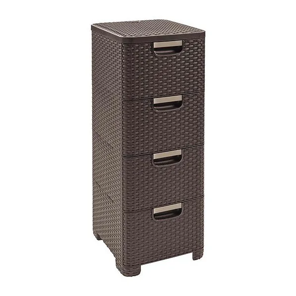 CURVER Zásuvka 4x 14 l RATTAN Style, hnědá