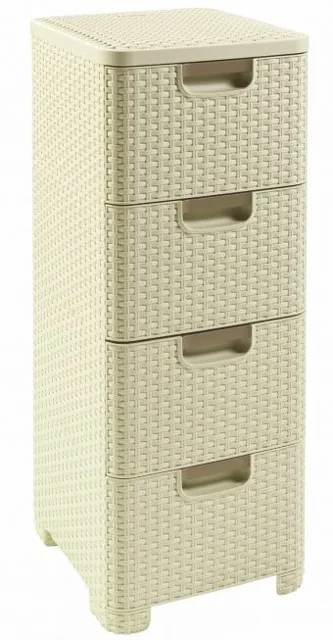 CURVER Zásuvka 4x 14 l RATTAN Style, krémová