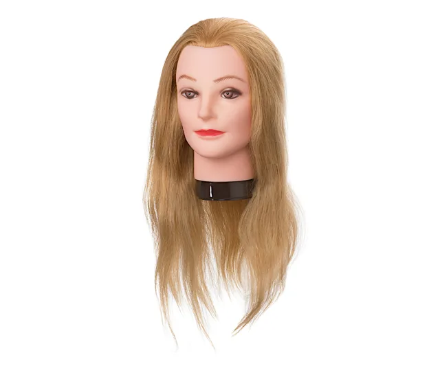 Cvičná hlava s přírodními vlasy Eurostil Professional - světlá blond, 45-50 cm (04586) + dárek zdarma