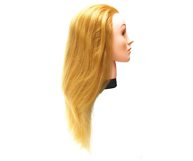 Cvičná hlava s umělými vlasy Eurostil Professional - světlá blond, 35-40 cm (02543) + dárek zdarma