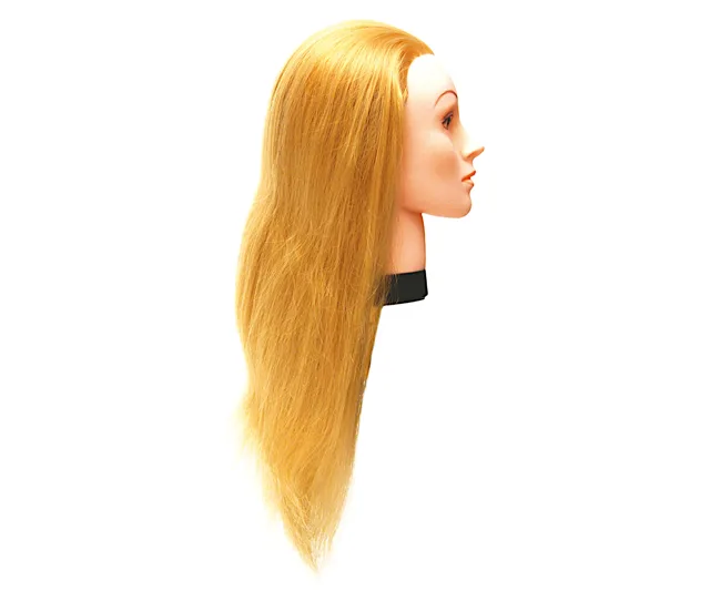 Cvičná hlava s umělými vlasy Eurostil Professional - světlá blond, 45-50 cm (02544) + dárek zdarma