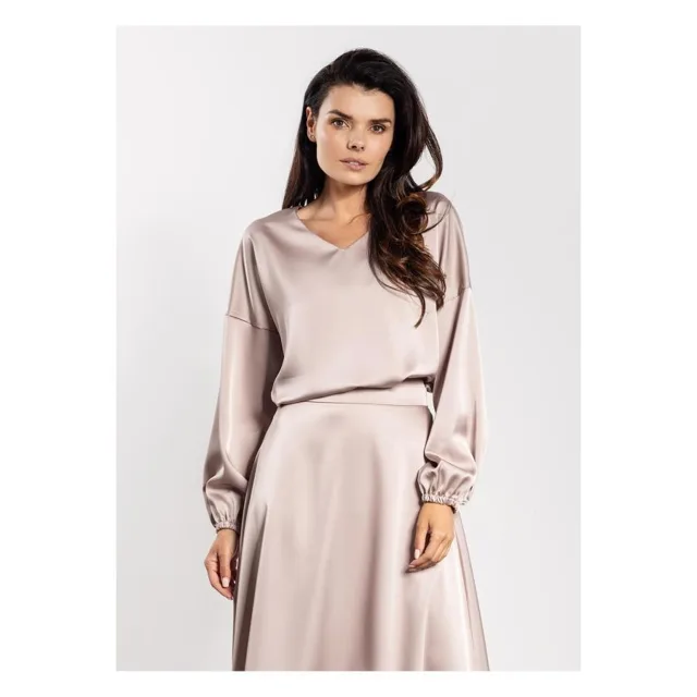 Dámská béžová saténová halenka