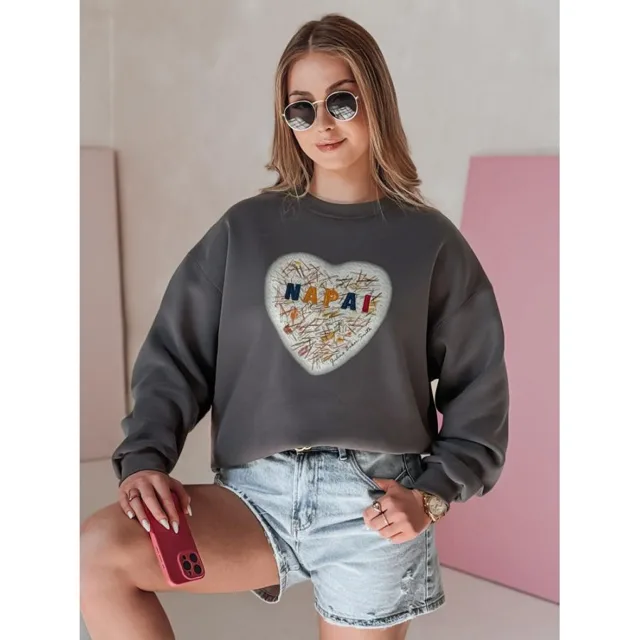 Dámská tmavě šedá oversize mikina BY1441