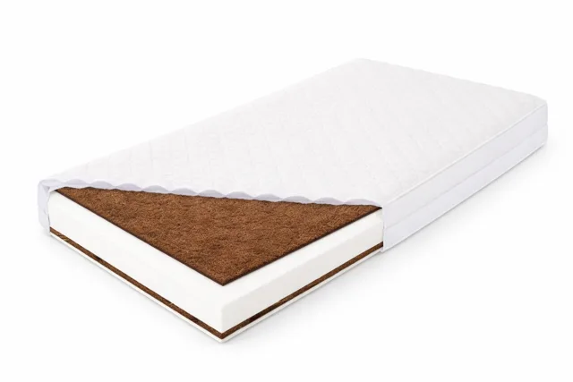 Danpol Matrace do postýlky kokos/pěna/kokos 120 x 60 cm KOMFORT, bílá
