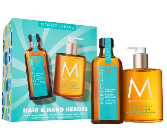 Dárková sada olejové péče Moroccanoil Treatment Hair  a  Hand Heroes + tekuté mýdlo na ruce Moroccanoil zdarma + dárek zdarma