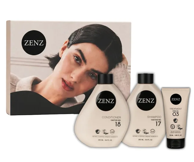 Dárková sada pro hydrataci a změkčení suchých a kudrnatých vlasů Zenz Cactus + dárek zdarma