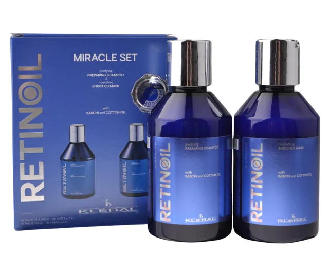 Dárková sada pro hydrataci suchých vlasů Kléral System Retinoil Miracle Set - šampon 150 ml + maska 150 ml + dárek zdarma