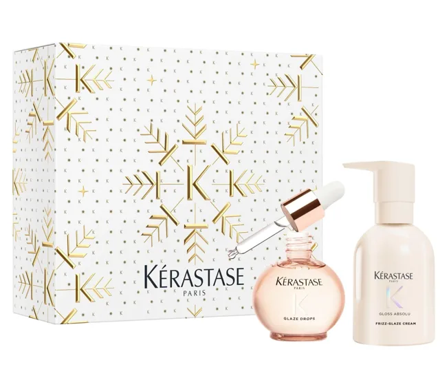 Dárková sada pro lesk a hydrataci vlasů se sklonem ke krepatění Kérastase Gloss Absolu Set + dárek zdarma