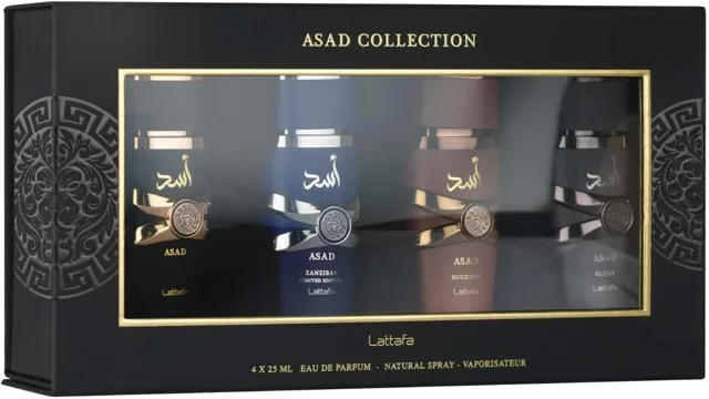 Dárková sada pro muže Lattafa Asad Collection 4 x 25 ml – Rozbalená (ale plná)