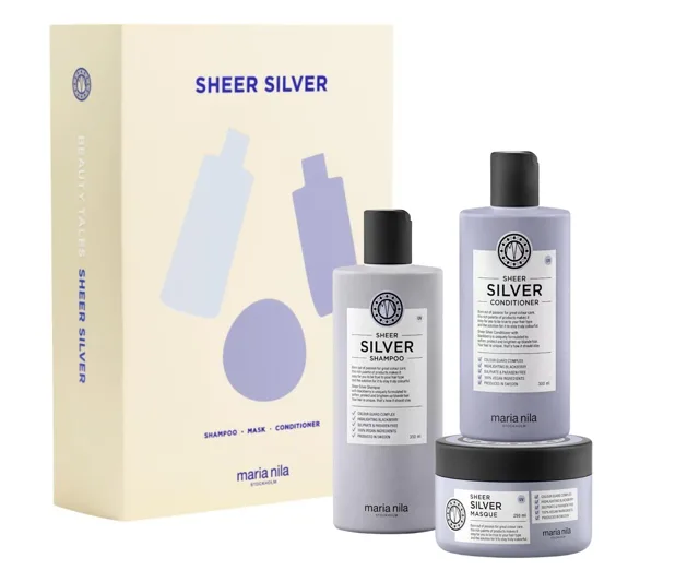 Dárková sada pro neutralizaci nežádoucích žlutých tónů Maria Nila Sheer Silver + dárek zdarma