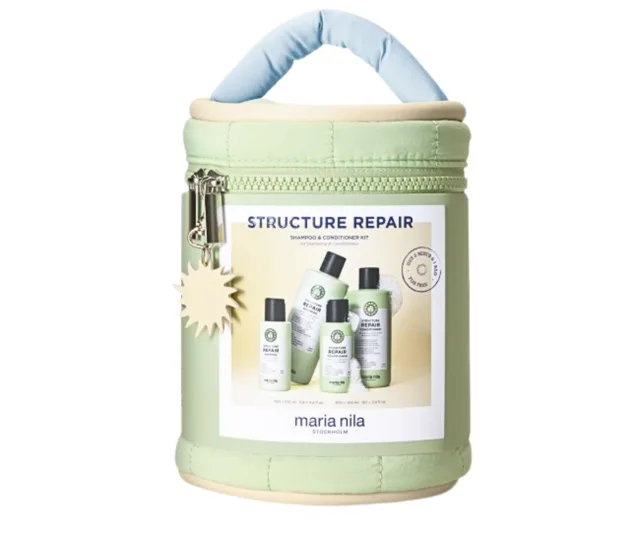 Dárková sada pro suché a poškozené vlasy Maria Nila Structure Repair Beauty Bag + kosmetická taška zdarma + dárek zdarma
