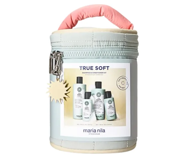 Dárková sada pro suché vlasy Maria Nila True Soft Beauty Bag + kosmetická taška zdarma + dárek zdarma