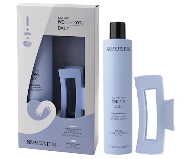 Dárková sada pro suché vlasy Selective Professional OnCare Daily WeCareYou Kit - šampon + skřipec zdarma + dárek zdarma