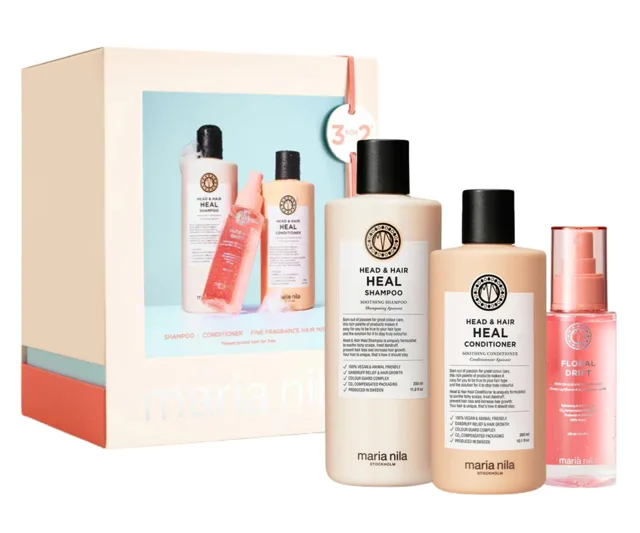 Dárková sada pro zdravou vlasovou pokožku a vlasy Maria Nila Head  a  Hair Heal Holiday Box + dárek zdarma