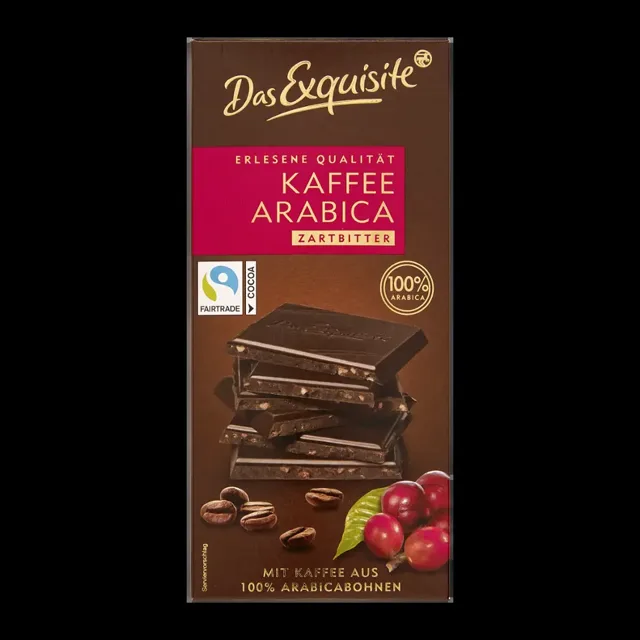 Das Exquisite Hořká čokoláda s kávovými zrnky Arabica 100 g