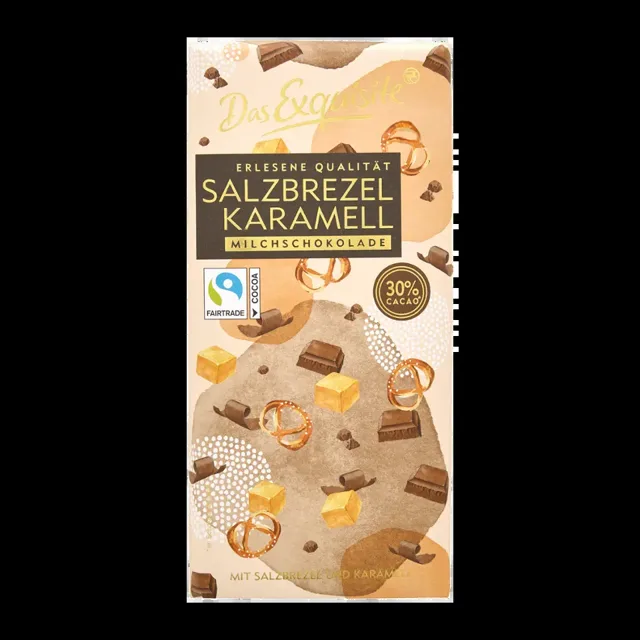 Das Exquisite Mléčná čokoláda s kousky karamelových preclíků 180 g