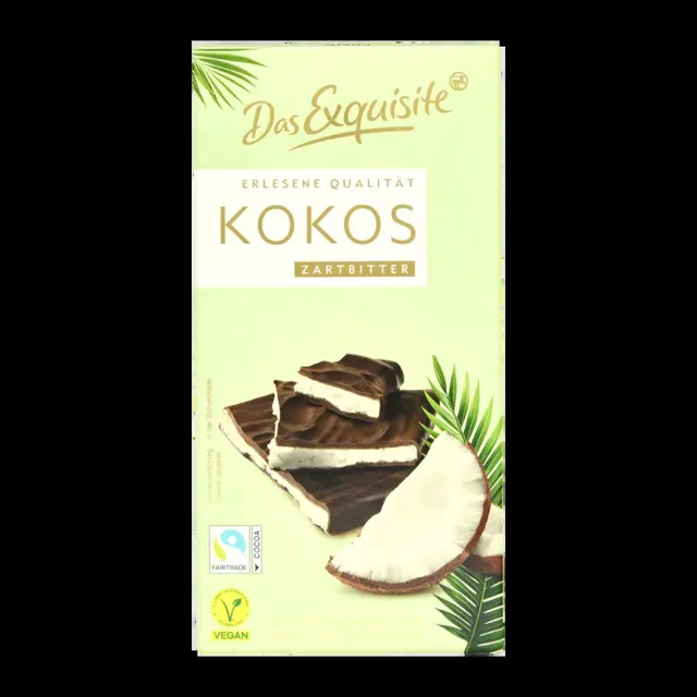 Das Exquisite Veganská hořká čokoláda s kokosem 140 g