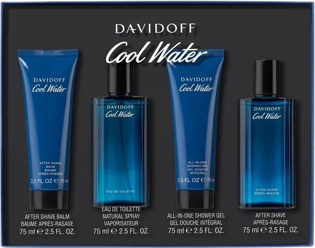 Davidoff Cool Water Man - EDT 75 ml + voda po holení 75 ml + sprchový gel 75 ml + balzám po holení 75 ml