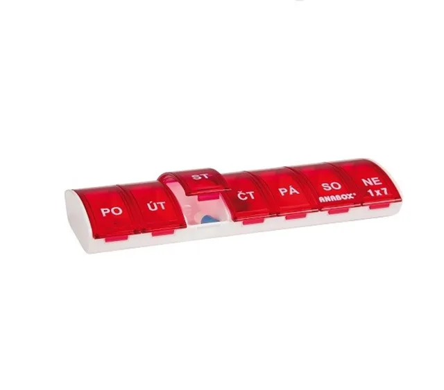 Dávkovač léků 7x1 ANABOX® - Barva červená