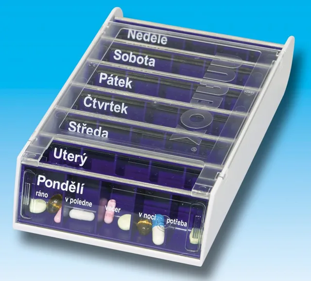 Dávkovač léků ANABOX® 7 dní modrý