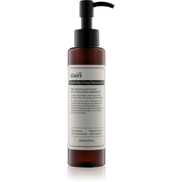 Dear Klairs Gentle Black Deep Cleansing Oil hloubkově čisticí olej pro mastnou pleť 150 ml