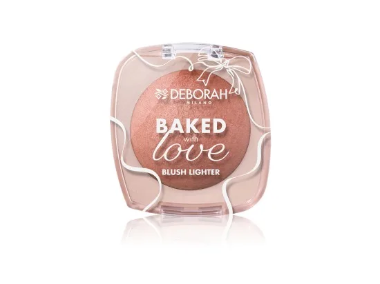 Deborah Milano Baked with Love Blush Lighter zapečená tvářenka a rozjasňovač 03 Natural Bronze (warm) 16,5 g