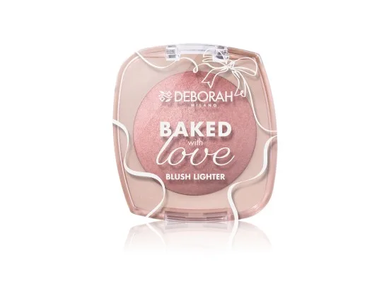 Deborah Milano Baked with Love Blush Lighter zapečená tvářenka a rozjasňovač 04 Rosewood Bronze (cold) 16,5 g