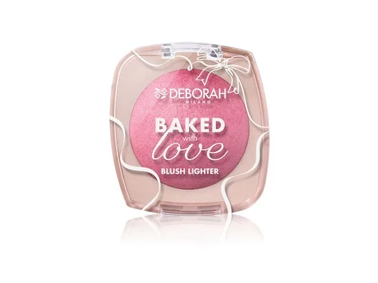 Deborah Milano Baked with Love Blush Lighter zapečená tvářenka a rozjasňovač 06 Electric Rose (cold) 16,5 g