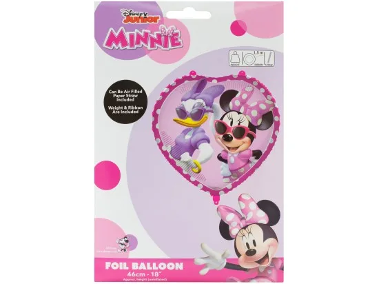 Decorata party fóliový balón Minnie Mouse Daisy Heart 46 cm