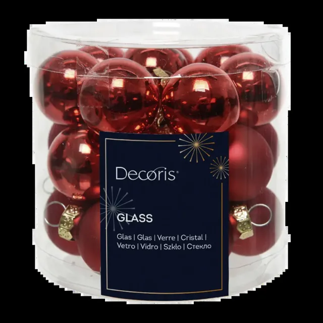 Decoris Ozdoby červené mix 2,5 cm 24 ks 24 ks