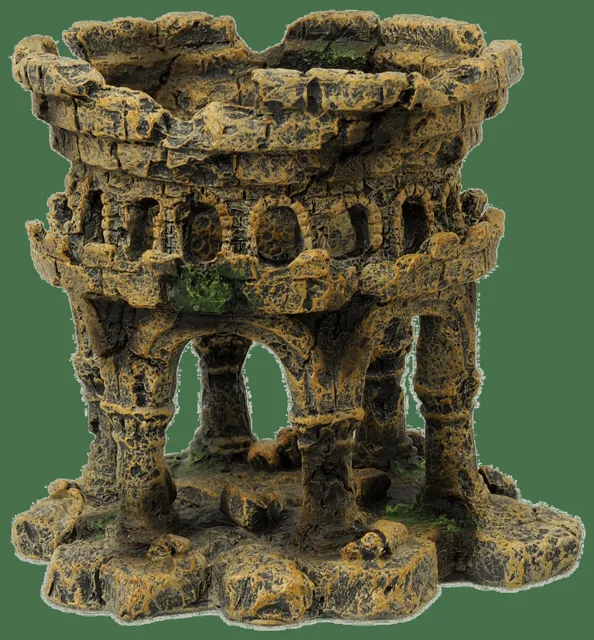 Dekorace akvarijní zřícenina hradu 12,5x12x12cm