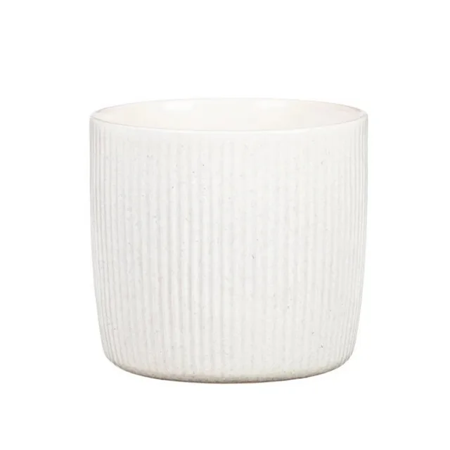 Dekorační keramický květináč Shell bílý 17 cm