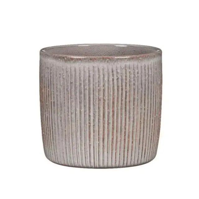 Dekorační keramický květináč Shell šedý 12 cm