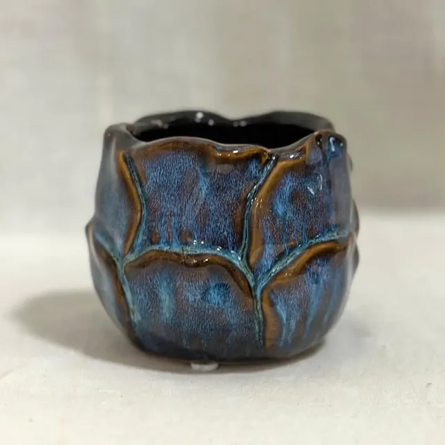 Dekorační květináč Artisan blue petal 6 cm