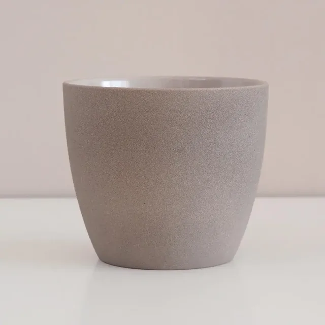 Dekorační květináč béžový matný 18 cm