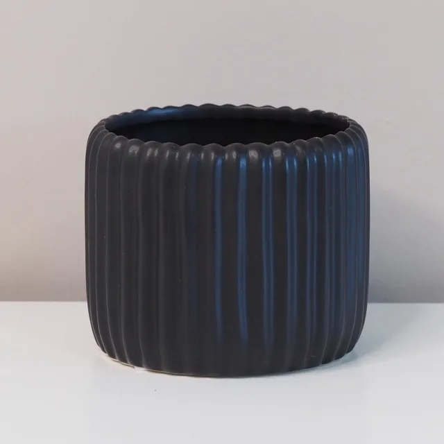 Dekorační květináč Welle černý 10 cm