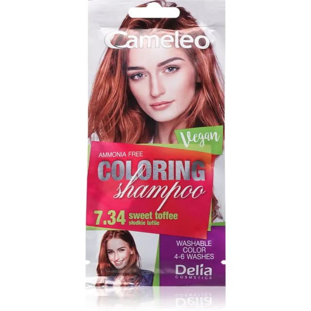 Delia Cosmetics Cameleo Coloring Shampoo tónovací šampon na vlasy odstín 7.34 Sweet Toffee 40 ml