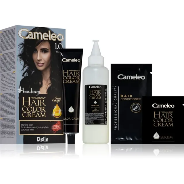 Delia Cosmetics Cameleo Omega permanentní barva na vlasy odstín 1.0 Black 1 ks