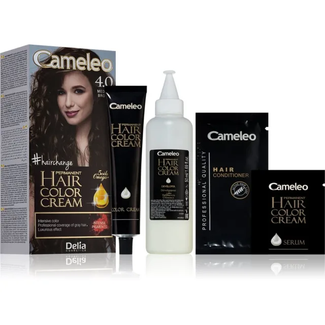 Delia Cosmetics Cameleo Omega permanentní barva na vlasy odstín 4.0 Medium Brown 1 ks