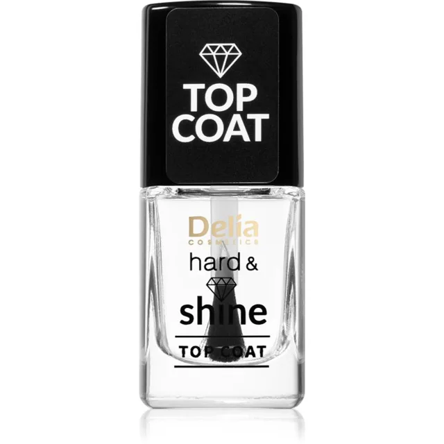 Delia Cosmetics Hard & Shine vrchní lak na nehty s dlouhotrvajícím účinkem 11 ml