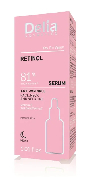 Delia Retinol Sérum proti vráskám na obličej, krk a dekolt 30 ml