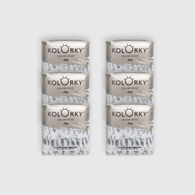 DELUXE VELVET Puntíky L (8–13 kg | 19 ks) / Výhodné balení (6 ks)
